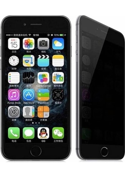 Apple Uyumlu   iPhone 8 Plus Hayalet Ekran Koruyucu Siyah