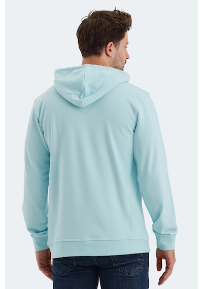 Slazenger Onca Erkek Kanguru Cepli Kapüşonlu Turkuaz Sweatshirt Turkuaz