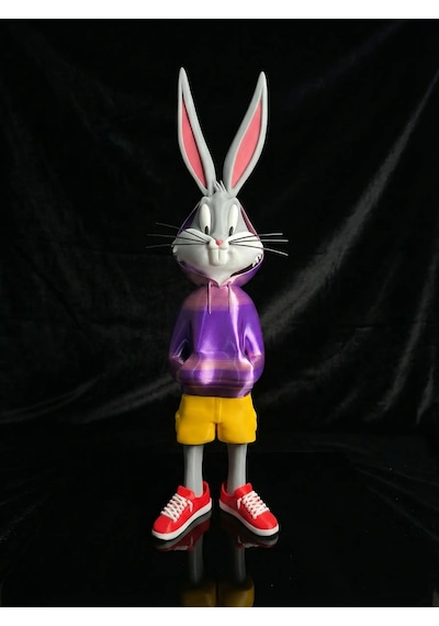 Dev Boy 60 Cm Bugs Bunny Figür - Kapüşonlu Şortlu Gözlüklü