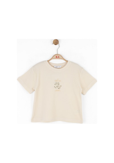 Xo Kids Kız Çocuk Tişört 4-8 Yaş 38511 Krem - Yeşil