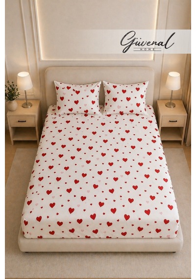 Güvenal Carmen %100 Pamuk Çift Kişilik Desenli Yastık Kılıflı Lastikli Çarşaf Seti Yastık Kılıfı Lastikli Çarşaf Uyku Seti Çeyiz 180x 200 Cm - Kalp Kırmızı Güvenal Carmen %100 Pamuk Çift Kişilik Desenli Yastık Kılıflı Lastikli Çarşaf Seti Yastık Kılıfı Lastikli Çarşaf Uyku Seti Çeyiz 180x 200 Cm - Kalp Kırmızı