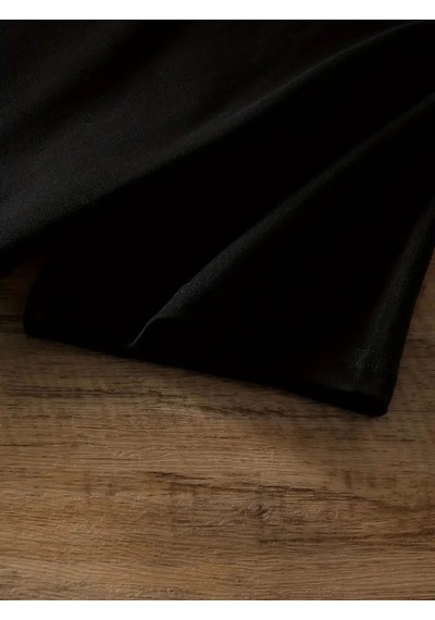 Modi Baskılı Oversize Bisiklet Yaka T-shirt - Siyah - Mymg158844