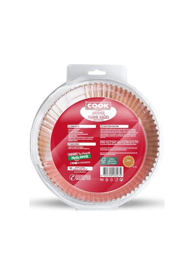 Cook Airfryer Pişirme Kağıdı, Standart Boy, 16 Cm, 25 Adet
