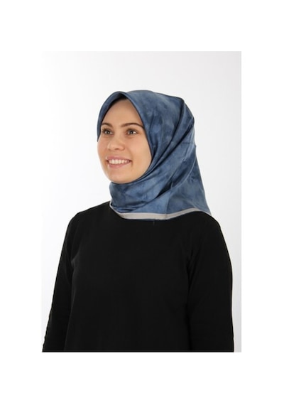 Aker Mavi Laci Ipek Krep Saten Eşarp 7208701-324