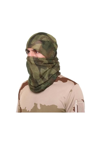 Kamuflaj Kare Askeri Şal Gizlenme Ağı Tactical File Puşi - Yeşil