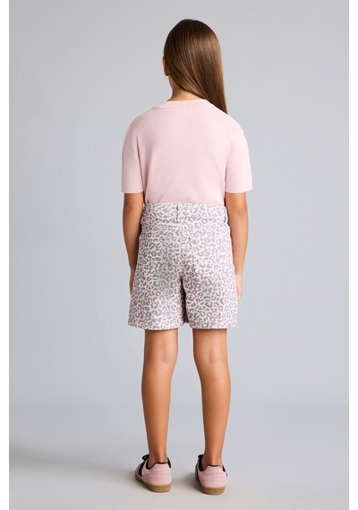 Defacto %100 Pamuk Leopar Desenli Gabardin Şort Kız Çocuk I5509a826hspn22 Pembe-pn22