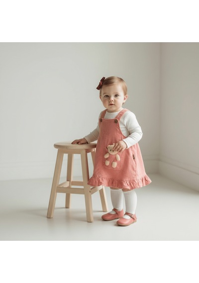 Wizly Baby Oyuncak Ayılı Kenet Jile Ve Body Takım Somon