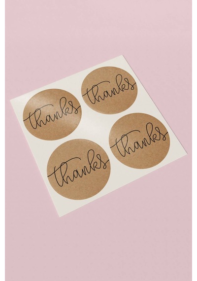Kraft Siyah Thanks Sticker 3x3cm St2339 Çok Renkli
