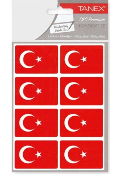 Tanex Bayrak Sticker 52x34mm 2li Byrk-102 Paketli - 3 Adet Kırmızı
