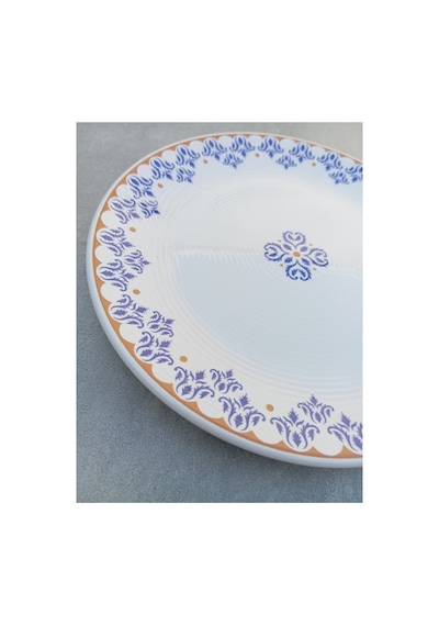 Ottoman 6 Kişilik Seramik Pasta Tatlı Tabağı Takımı - 20cm Mavi