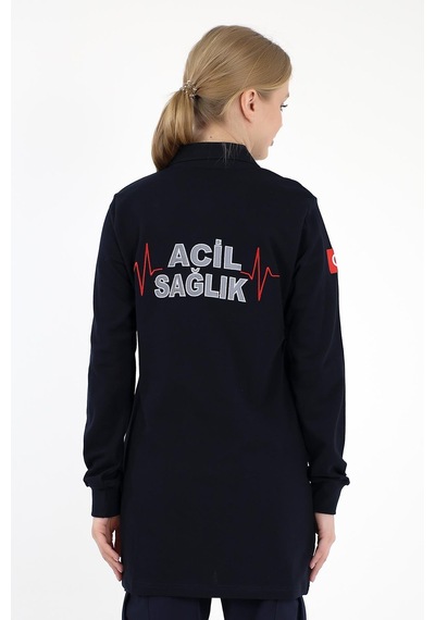 112 Yakalı Tshirt Tunik - Lacivert-7176 Lacivert
