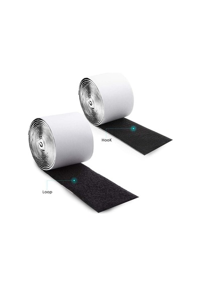 Yapışkanlı Siyah Cırt Cırtlı Bant, 1 Mt Amerikan Fermuarı, 5cm Ge