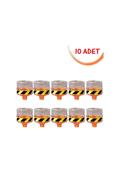 Led Flaşör Güneş Enerjili Ledli Flaşör Lamba Solar Uyarıcı Flaşör Sarı Evelux 11819 Fl S 10 Adet