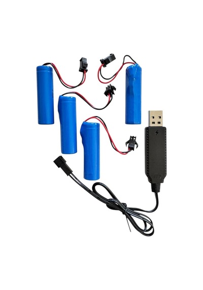 3.7 Volt Oyuncaklar İçin Uyumlu Şarjlı Piller- 4 Adet Pil Ve Şarj Aleti