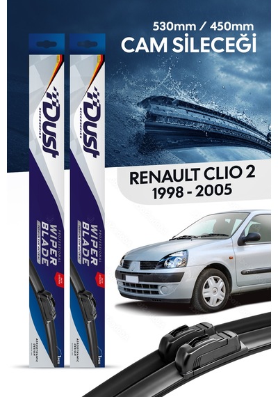 Renault Clio 2 Silecek Takımı 1998-2005 Uyumlu 530mm/450mm