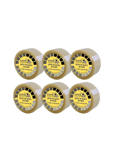 Koli Bandı Şeffaf 45x100 6 Lı 1 Paket Artlantis Koli Bantı 45 100 Ambalajlama Bandı Şeffaf Ekstra Yapıştırma Diğer