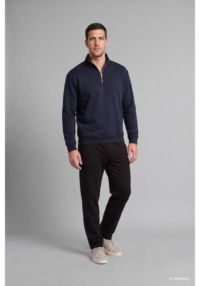 Defacto Regular Fit Dik Yaka Yarım Fermuarlı Basic Sweatshirt X7405az26aunv146 Lacivert-nv146