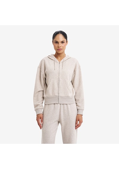 Lescon Bej Kadın Fermuarlı Kapüşonlu Sweatshirt 26s-2201-26n
