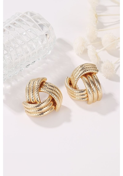 Chavin Gold Bijuteri Retro Tarz Bayan Küpe Ev19sr Gold