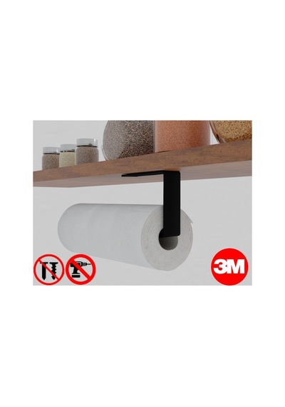 Yapışkanlı Kağıt Havluluk Yapışkanlı Havlu Askılığı, Banyo Askısı Yapışkanlı Havluluk Ve Peçete Siyah
