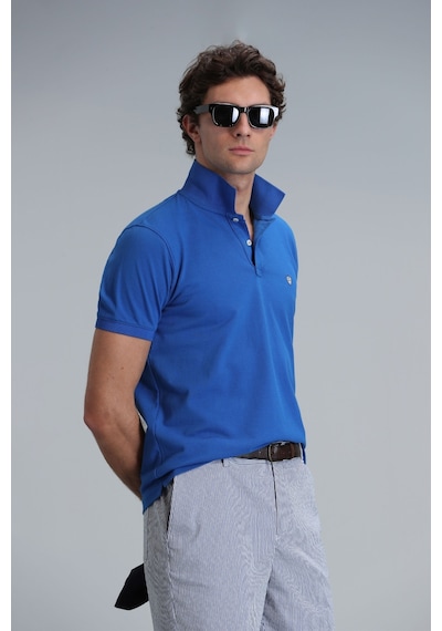 Lufian Erkek Polo Yaka T Shirt 111040164 Saks Saks Mavisi