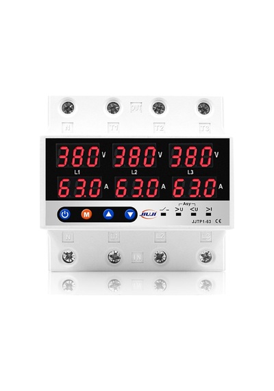 Jıujı Trifaz Sanayi Tipi 380v Gerilim Ve Akım Koruma Rölesi Motor Koruma Şalteri 63a