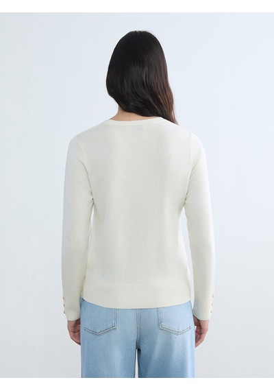 Lcw Everyday Beyaz Bisiklet Yaka Kadın Triko Kazak