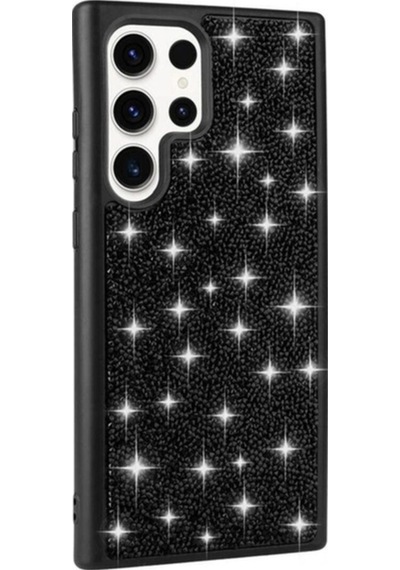 Galaxy S23 Ultra Kılıf Parlak Taşlı Tasarım Zore Pırlanta Kapak Siyah