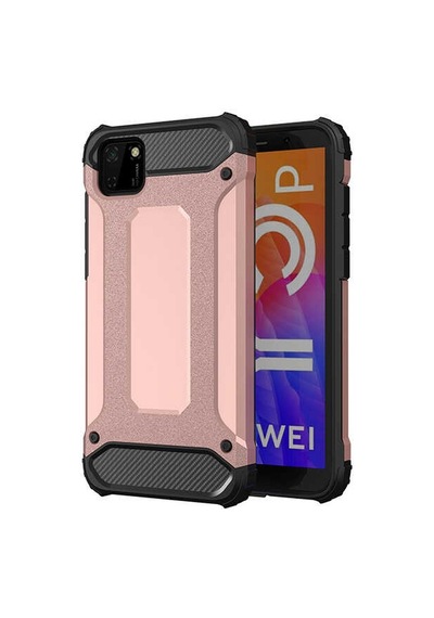 Kilifone - Huawei Uyumlu Y5p - Kılıf Çift Katman Zırh Tank Crash Military Kapak - Rose Gold