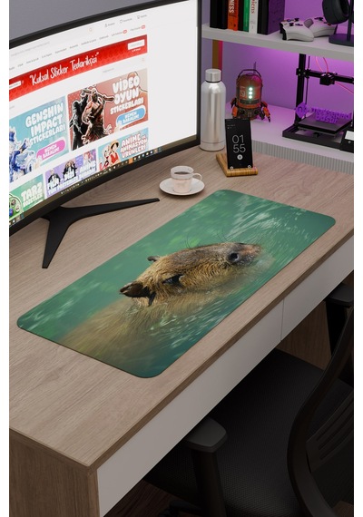 Capybara Kaymaz Dikişli Kauçuk Oyuncu Mousepad V2 - 70x30 Xl Gaming Mouse Pad Fare Altlığı