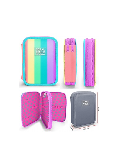 Coral High Çok Renkli Renk Geçişli Kız Çocuk Okul Çantası Ve Organizer Kalemlik Seti - İlkokul Ve Ortaokul Yeşil - Pembe Coral High Çok Renkli Renk Geçişli Kız Çocuk Okul Çantası Ve Organizer Kalemlik Seti - İlkokul Ve Ortaokul Yeşil - Pembe