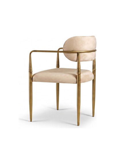 Elegance Kolçaklı Metal Mutfak Sandalyesi Krem