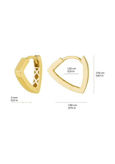 14 Ayar İtalyan V Tasarım Altın Küpe 2,6 Gr-6079