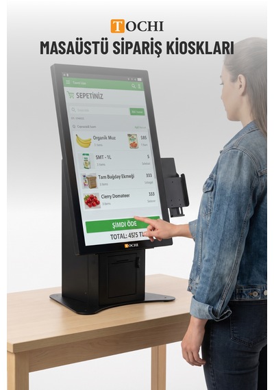 21,5 Inç Masaüstü Ödeme Kiosku Android Fhd Dokunmatik Ekran Yazıcılı