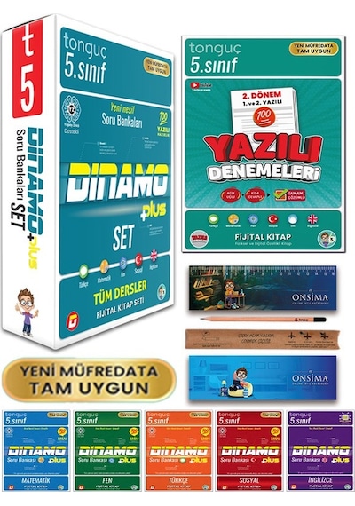 Tonguç Akademi 5. Sınıf Dinamo Soru Bankası Tüm Dersler - 2. Dönem Yazılı Denemeleri Set 6 Kitap