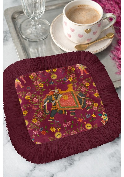Hint Saray Motifli Saçaklı Sunum Peçetesi - Uzak Doğu Bohem Bordo Altın Renkli Bardak Altlığı Mendil Soluk Ayışığı Bal Hint Saray Motifli Saçaklı Sunum Peçetesi - Uzak Doğu Bohem Bordo Altın Renkli Bardak Altlığı Mendil Soluk Ayışığı Bal