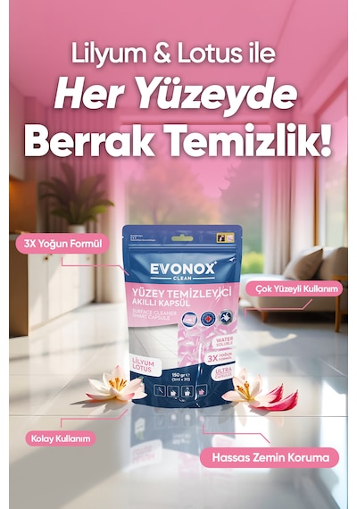 Clean Yüzey Temizleyici Akıllı Kapsül Lilyum&lotus Kokulu Tekli