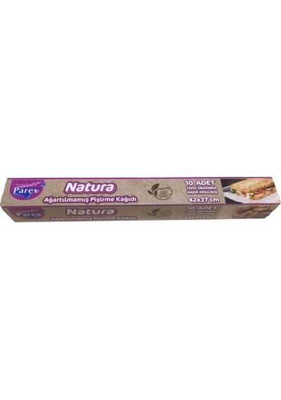 Natura Ağartılmamış Hazır Kesilmiş Pişirme Kağıdı 10 Lu