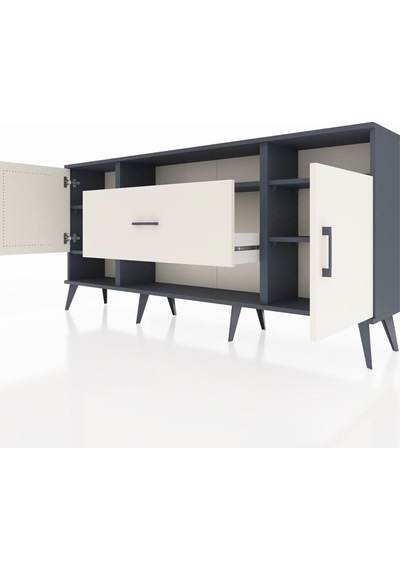 Arges Konsol 5 Raflı Tek Çekmeceli 2 Kapaklı 176x30x83 Antrasit-aytaşı/aytaşı Aytaşı/aytaşı Arges Konsol 5 Raflı Tek Çekmeceli 2 Kapaklı 176x30x83 Antrasit-aytaşı/aytaşı Aytaşı/aytaşı