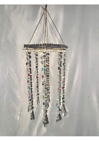 Kristal Güneş Yakalayıcı Suncatcher - Renkli Işık Yansımalı Dekoratif Pencere Süsü Ve Avize Tek Parça