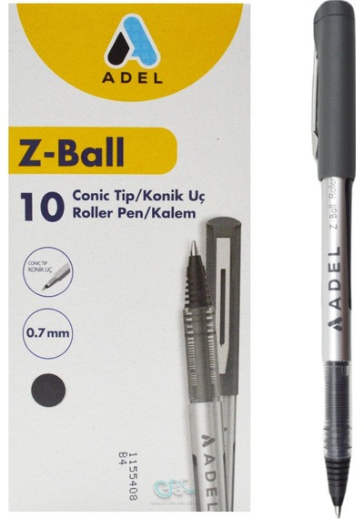 Adel Z-ball Roller Kalem 0.7 Mm Siyah 10 Adet
