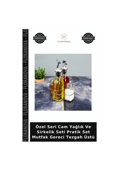 Özel Seri Cam Yağlık Ve Sirkelik Seti Pratik Set Mutfak Gereci Tezgah Üstü Çok Renkli