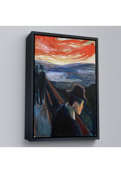 Ahşap Çerçeveli Edvard Munch - Çaresizlik Tablosu - Despair-8108