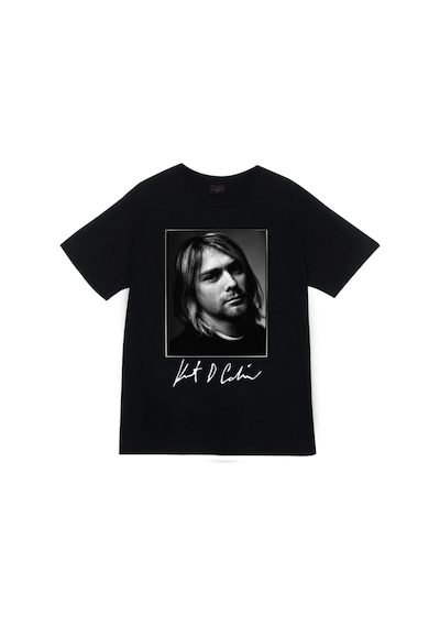 Stoned&Fame Nirvana Baskılı T-shirt SIYAH