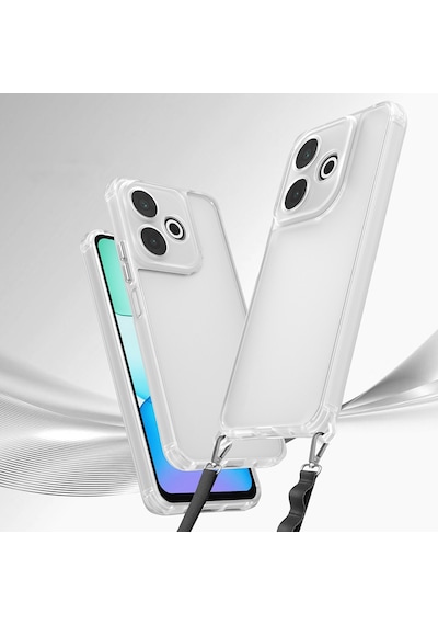 Zore Xiaomi Redmi 13 4g Uyumlu Kılıf Airbagli Takılabilir Askı Aparatlı Omsy Snap Silikon Kapak-şeffaf Şeffaf