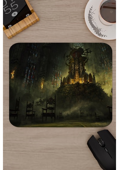 Demon's Souls Kaymaz Dikişli Kauçuk Oyuncu Mousepad V4 - 22x18 Gaming Mouse Pad Fare Altlığı