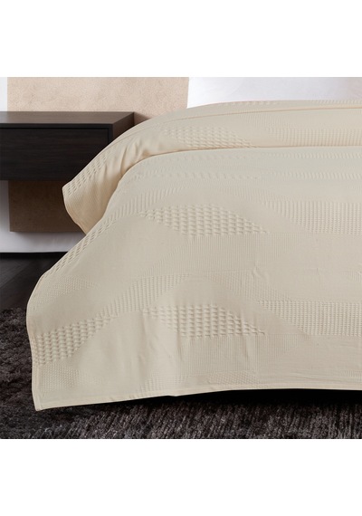 Maxstyle Spring %100 Pamuk Tek Kişilik Pike Bej 180x230 Cm Renkli