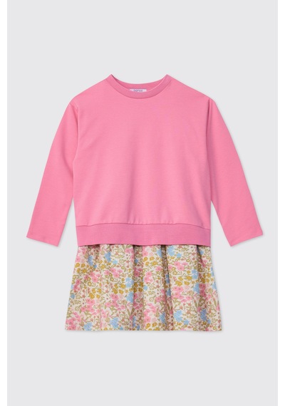 Panço Kız Bebek Bisiklet Yaka Fuşya Elbise 2621gb26010 Pembe