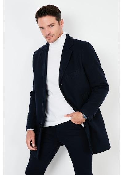 Buratti Slim Fit Tek Yırtmaçlı Düğmeli Mono Yaka Kaşe Erkek Kaban 5840098 Lacivert Buratti Slim Fit Tek Yırtmaçlı Düğmeli Mono Yaka Kaşe Erkek Kaban 5840098 Lacivert