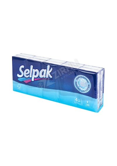 3 Adet Selpak Mendil Sade 10 Lu